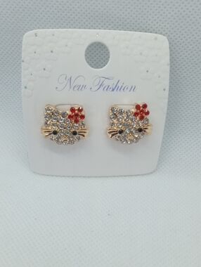 CRYSTAL KITTY EARRINGS